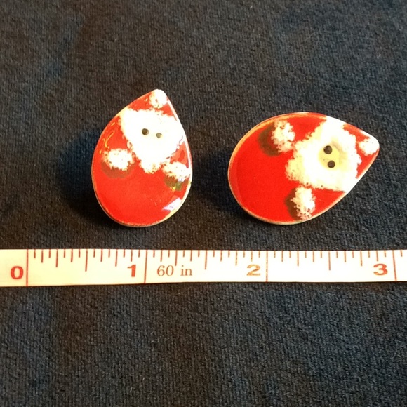 Vintage Handmade Santa Earrings - Picture 3 of 4